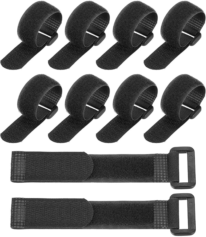 PATIKIL 6 x 0.79 Inch Reusable Cable Ties 10 Pcs Adjustable Hook and Loop Straps Cord Management Wire Wrap Cord Ties Organizer for Home Office Cables, Black