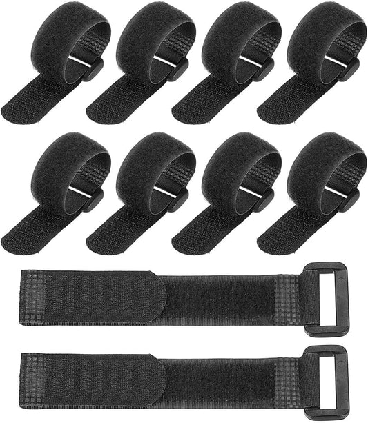 PATIKIL 6 x 0.79 Inch Reusable Cable Ties 10 Pcs Adjustable Hook and Loop Straps Cord Management Wire Wrap Cord Ties Organizer for Home Office Cables, Black