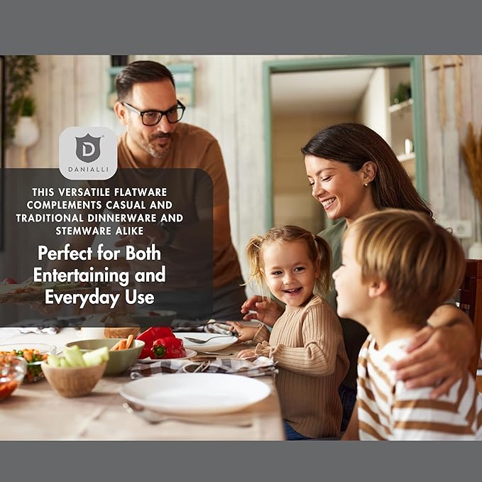 30-Piece Flatware Set For 6, Modern Sleek Design Silverware Set, 18 10 Stainless Steel Utensils, Include Knife/Fork/Spoon, Mirror Polished Set of Cutlery, Dishwasher Safe