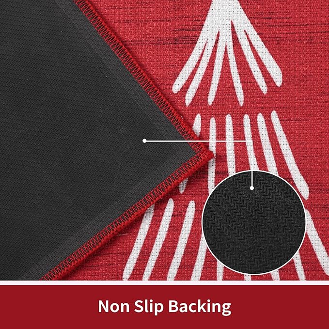 CAROMIO Christmas Kitchen Mat Washable Runner Rug Non Skid Kitchen Rugs and Mats Xmas Decorative Runner Mats Non-Slip Kitchen Floor Mat for Laundry Sink, 17"x29"+17"x47"