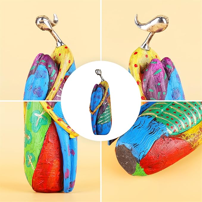 suruim Colorful Abstract Women Figurines Sculptures Home Decor for Shelves Yoga Pose Art Statue Modern Home Decoration Living Room Zen Decor Tables Ornaments (Grace)