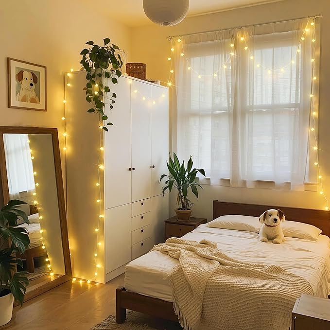 JMEXSUSS Globe String Lights Indoor, Color Changing Fairy Lights Plug in, Warm White & Multicolor Christmas Light with Remote for Bedroom Room Wedding Classroom Decor