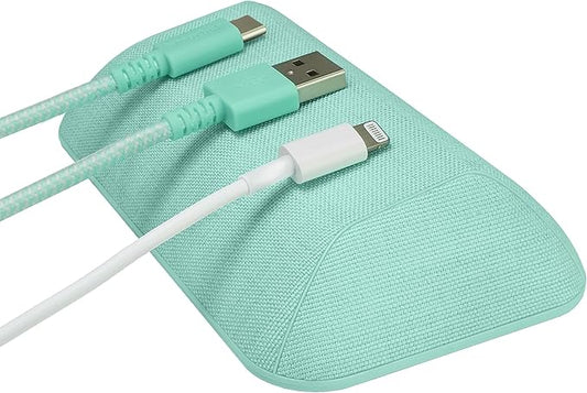 Smartish® Magnetic Cord Holder - Bigger Cable Wrangler Organizer with Magnet Clips for Charger Management on Desktop, Nightstand, or Side Table - Holds 6+ Cables - Teal Me More