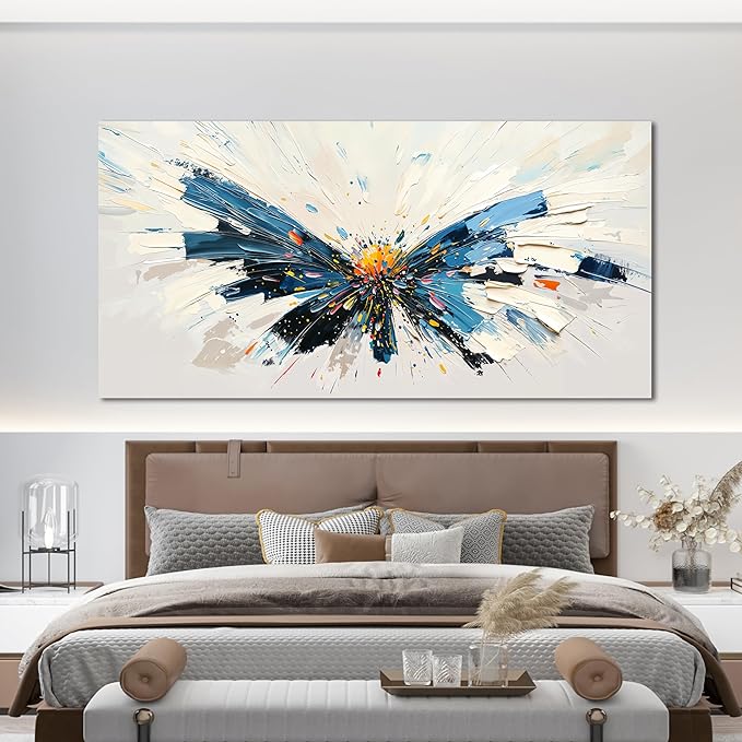 Abstract Wall Art Decor Modern Oversized Wall Art for Living Room Abstract Canvas Art Wall Decor Butterfly Wall Art Pictures Large Colorful Wall Art Prints Artwork for Walls Office Home Decor 29" X 58"