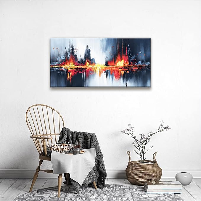 Abstract Wall Art Print Artwork Modern Minimalist Canvas Wall Art Decor Artwork Painting Black Red Gold Abstract Wall Decor Picture For Bedroom Kitchen Corridor Bathroom Decoration 20" X 40"