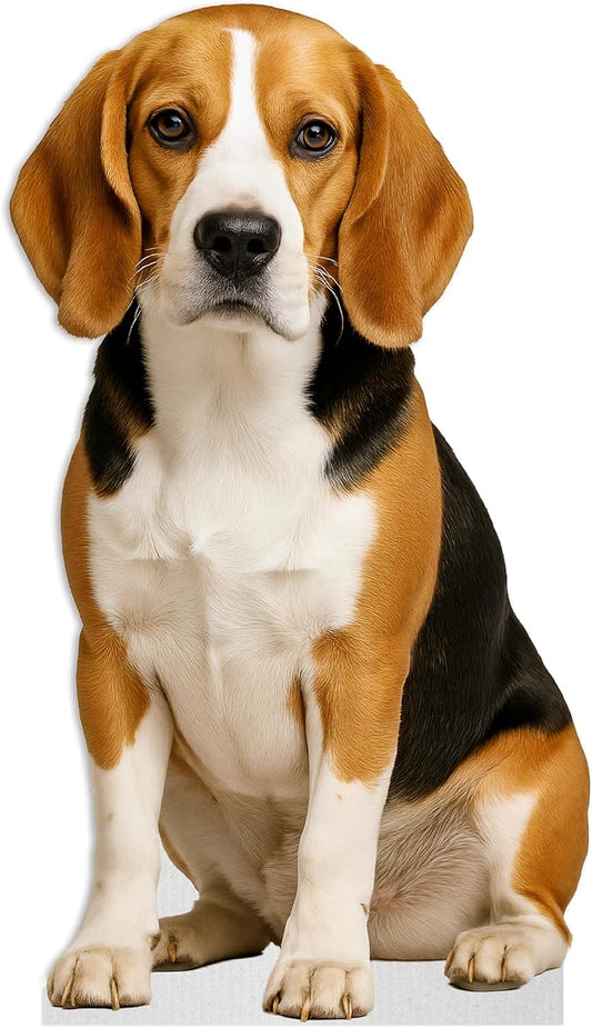Dog - Beagle Life Size Standee - 2FT Freestanding Coroplast Cutouts | Pets Animal Standup Photo Booths, Birthday & Halloween Decorations