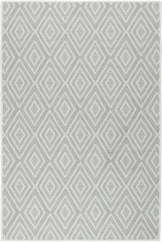 Dash and Albert Diamond Machine Washable Area Rug - Runner - 2.5' x 8' Platinum/White - Diamond Accent Rug - Anti-Slip Backing, Lightweight, Machine Washable, High Traffic Areas Kitchen, Laundry Room
