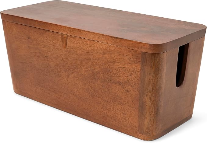 Extra Large Cable Management Box - Cable Organizer Box and Power Strip Box for Electrical Cord Management - Desk Cord Hider and Floor Cable Management - Wire Storage and Organization for Cords