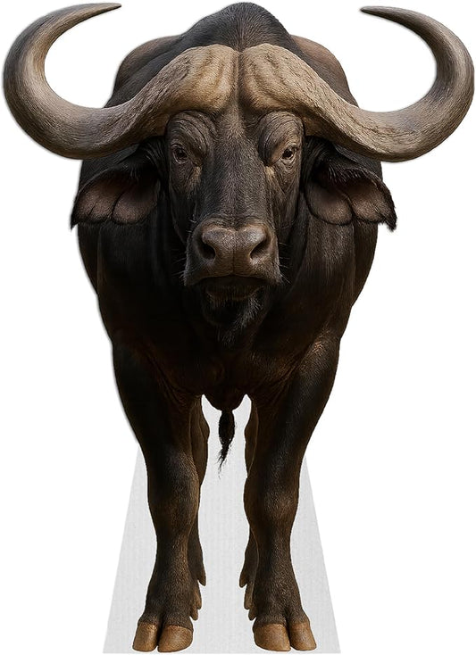 Buffalo Life Size Standee - 3FT Freestanding Coroplast Cutouts | Safari Animal Standup Photo Booths, Jungle Party, Birthday & Halloween Decorations