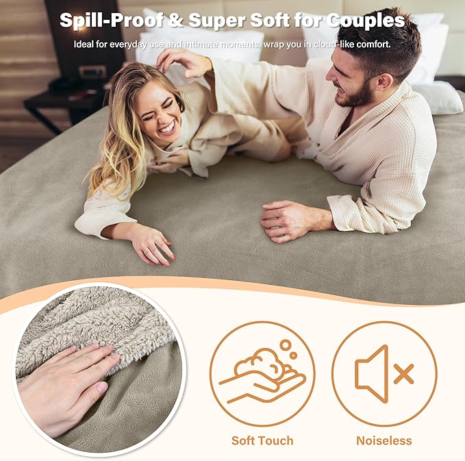 Catalonia Waterproof Bed Cover for Intimacy, Love Couples - Reversible Protector, Squirt Blanket, Splash Stain Proof - Washable, 80X90 inches, Camel