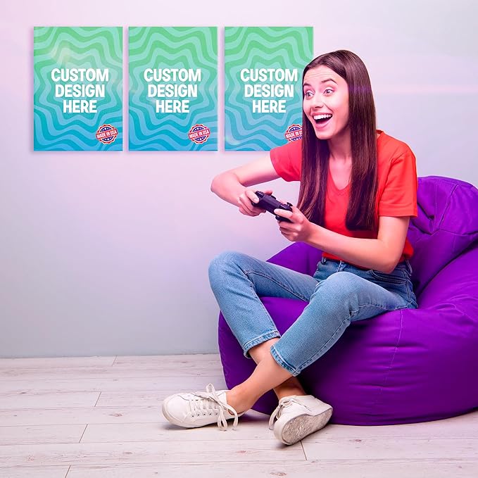 BCB Print Custom Wall Canvas Posters (Set of 3) | Personalized Framed Prints for Bedroom, Living Room & Office | Made in USA | Fast Delivery | HD Print