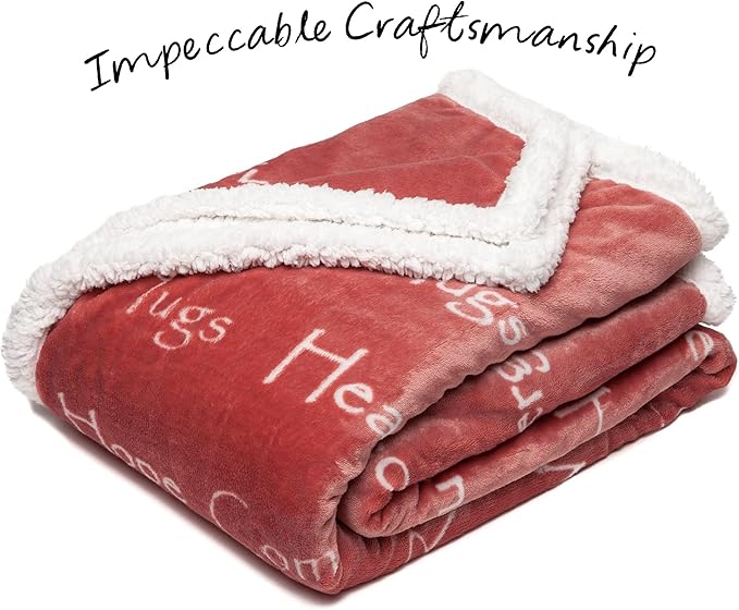 Chanasya Healing Warm Hugs Gift Throw Blanket - Sympathy Gift Breast Cancer Chemo Survivor Get Well Caring Gifts - Comfort Pink Gift Blanket for Love Support Women Grandma Friend - Rosetan