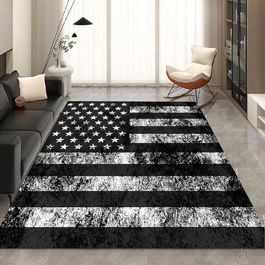 kxry 3 * 5 Feet USA American Flag Soft Area Rugs for Kids Girls Boys Dirty US Stars Stripes Flags Floor Carpet for Living Room Bedroom Dorms Nursery Rooms Home Decor Aesthetic
