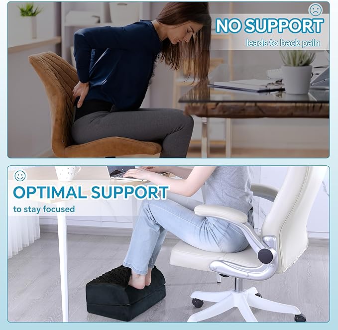 ROYALAY Adjustable Foot Rest for Under Desk at Work with Feet Warm Pocket, Ergonomic Foot Stools for Under Office Desk, Leg Rest for Desk with Machine Washable Cover