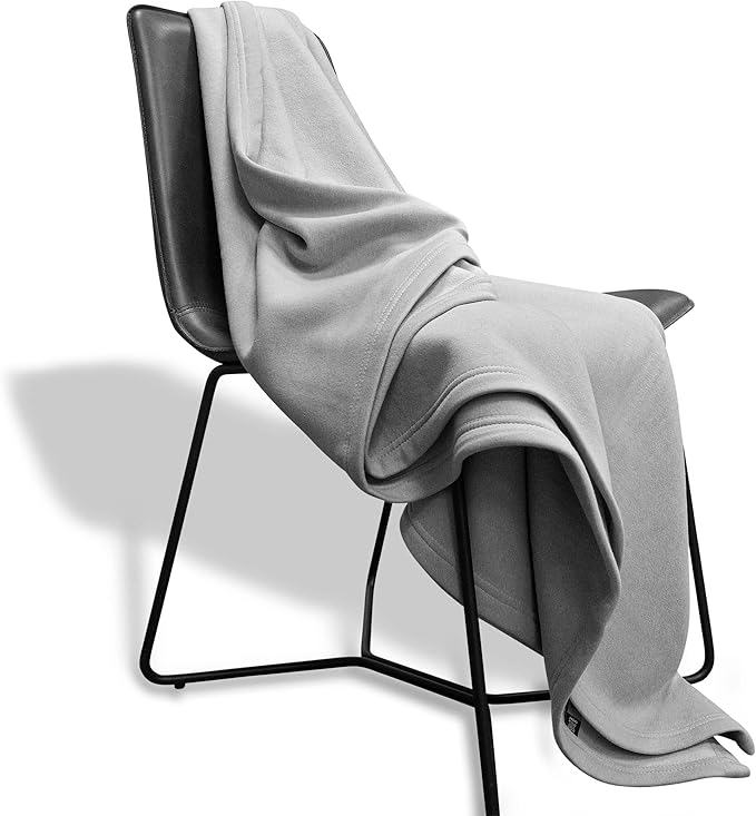 MV Sport Lightweight Sweatshirt Blanket Throw – Warm & Cozy, Breathable Oversized Fleece Knit, Couch, Bed, Travel, Cold Nights, and Outdoors – Soft Light Weight Blanket 54" x 84" Heather