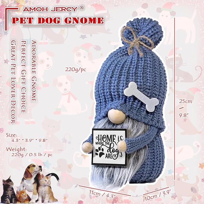 Dog Lover Gnome – Handmade Scandinavian Decor | Cute Puppy-Themed Gnome for Home & Office