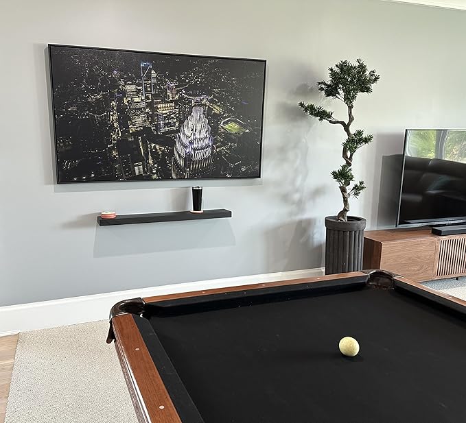 joelsantiques - 48 Inch Wooden Floating Shelves for Wall - 48x6x2 in - Made of Natural Wood - Long Heavy Duty Rustic Wall Shelves for Bedroom - Perfect for Living Room, Kitchen - Black