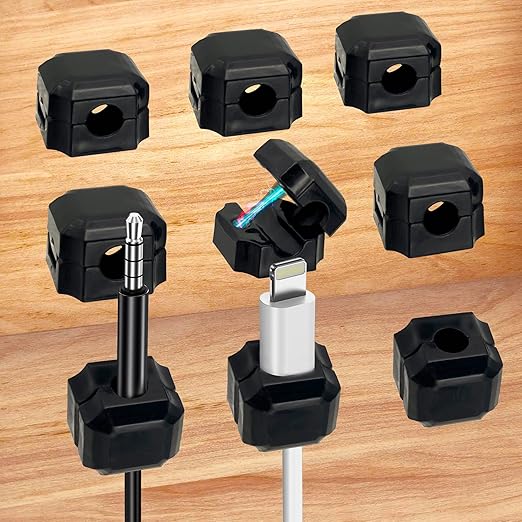 9pcs Magnetic Cable Clips - FonPeak Ultra-Adhesive Desk Cable Management Clips, Cord Organizer for Max 7.5mm/0.3 inches Cables, Suit for Desktop, Nightstand, Home, Office, Car, and Wall