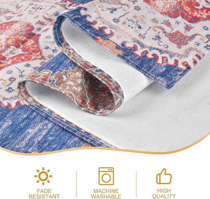 Snycler Table Runner Boho Table Runners Vintage Elegant Farmhouse Table Center Linen Decor for Home Dining Party Entrance (13x48 Inch) Navy Blue