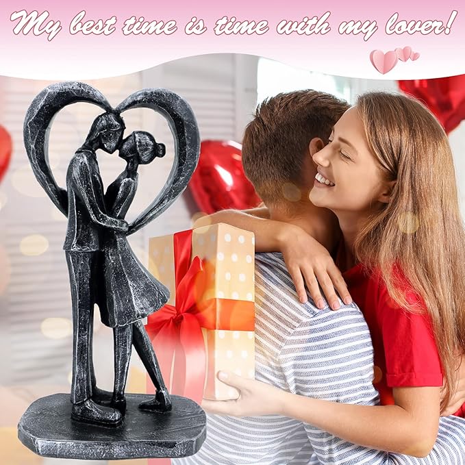 Anniversary Wedding Gifts, Love Ornament for Couple, Romantic Couple Sculptures, Abstract Resin Statues for Home Decor, Valentines Statues Decor for Desk Office, Valentines Gifts for Women Wife