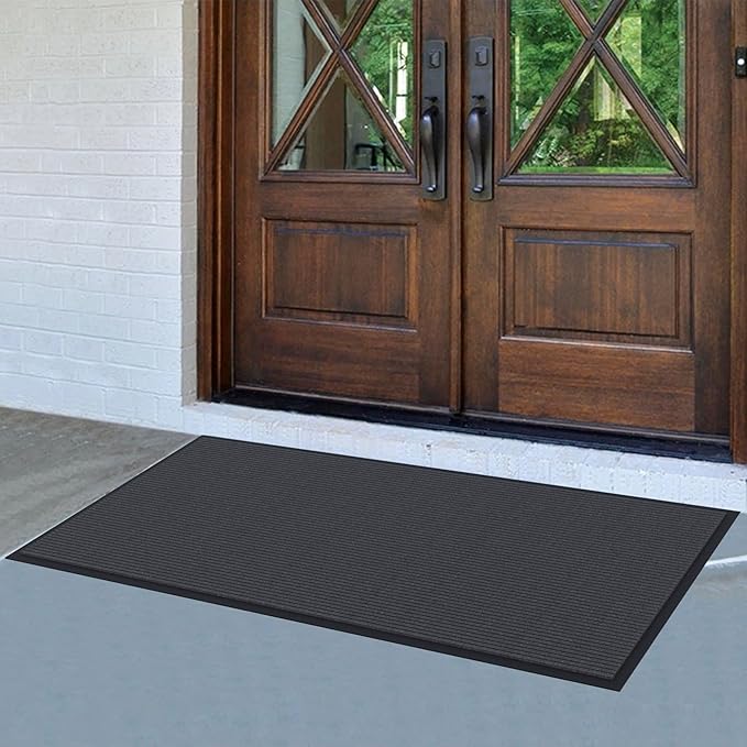 Amyracel Front Door Mat Indoor Outdoor Entrance, 36" x 48" All-Season Waterproof Doormat for Enterway, Heavy Duty Commercial Floor Mat, Fade Resistant, Rubber Back, Low Profile, Easy Clean
