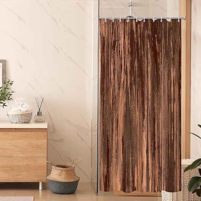 JAWO Abstract Shower Curtain, Modern Aesthetic Stripe Shower Curtain Set 72 X 72 Inches with 12 Hooks for Bathtub Bathroom Gray Purple Contemporary Abstract Painting Fabric