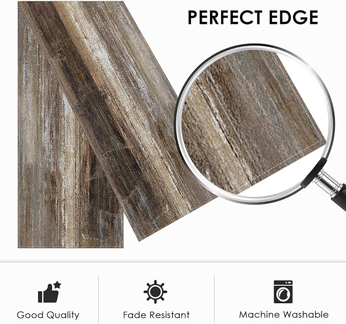 Emvency Farmhouse Table Runner, Abstract Grey and Dark Brown Art Painting for Kitchen Coffee Table Family Dinners Holiday Parties Wedding Events Decor(13x60 inch)