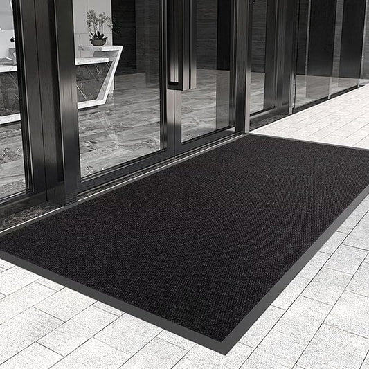 Commercial Grade Front Door Mat 3′ x 24′Customized Sizes,Heavy Duty Waterproof All Weather Doormat for Entrance, Rubber Backing Low Profile Indoor Outdoor Mats,Brush Floor Mats for High Traffic Area
