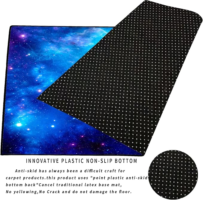 kxry Area Rugs 2X3 Feet, Blue Galaxy Space Soft Machine Washable Area Rugs Outer Space Starry Sky Universe Non Slip Foldable Floor Carpet for Living Room Bedroom Dining Room Dorms Nursery Rooms Office