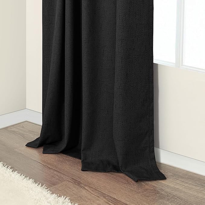72 Inch Blackout Curtains for Living Room 2 Panel Burg Complete Black Out Thermal Insulated Darkening Back Tab Pleated Lightweight Noise Reducing Saver Energy Saving Long Curtain for Bedroom 72 Length