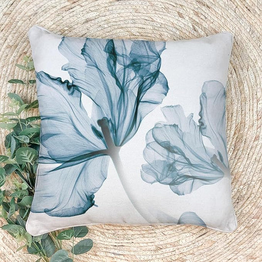 Textured Modern Minimalist Pillow Cover with Creative Floral Print, Digital-Printed Square Cushion Cover for Living Room Sofa (26 * 26inch-03027)