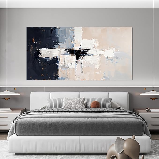 Abstract Wall Art Decor Oversized Wall Art Pictures for Living Room Black and White Wall Art Decor Abstract Canvas Art Wall Decor Modern Large White Wall Art Prints Bedroom Office Decor 29" X 58"
