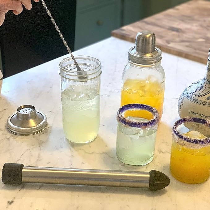 Outset Professional Cocktail Muddler, 3 in 1 Muddler, Stirrer, Juicer