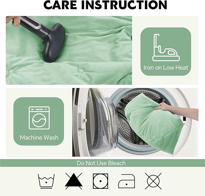 HOMBYS Extra Thick Saucer Chair Cushion Cover for Adults - Furry and Soft Round Moon Chair Cover for Indoor & Outdoor Use, Stretch and Elastic Closure, Removable and Machine Washable, Sage Green