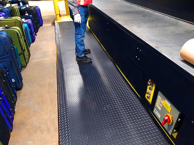 Rhino Mats, American Classic Diamond Anti-Fatigue Mats, Industrial Ergonomic Comfort Standing Mat for Work, Home, Garage, Office, Kitchen or Anywhere (Black 1" Thick, 4 FT. x 12 FT.)