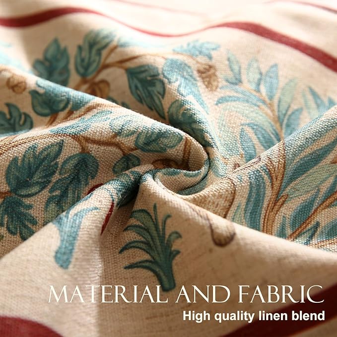 patdrea Designer Idyll Linen Extra Long Table Runner,Vintage Beige Farmhouse with Ancient Spring Figure and Animal Pattern Table Mat,Decoration for Kitchen Dining Banquet Christmas ,16"*118"