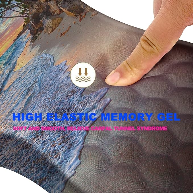 Mouse Pad Wrist Support, Ergonomic Mouse Pad with Massage Dot, Comfortable Computer Mouse Pad for Laptop, Wrist Rest Pain Relief Mousepad with Non-Slip PU Base for Office & Home, 12 x 8 in