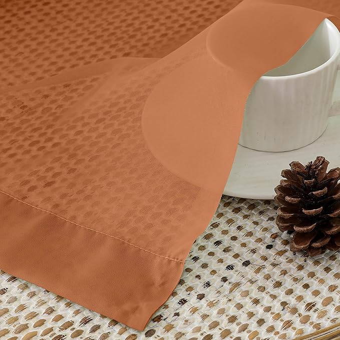 Aiyufeng Orange Sheer Curtains 45 inches Long, Short Kitchen Window Treatment Solid Sheers Cafe Curtains Bathroom Voile Half Window Curtains 2 Panels, Rod Pocket, 42" Wx45 L