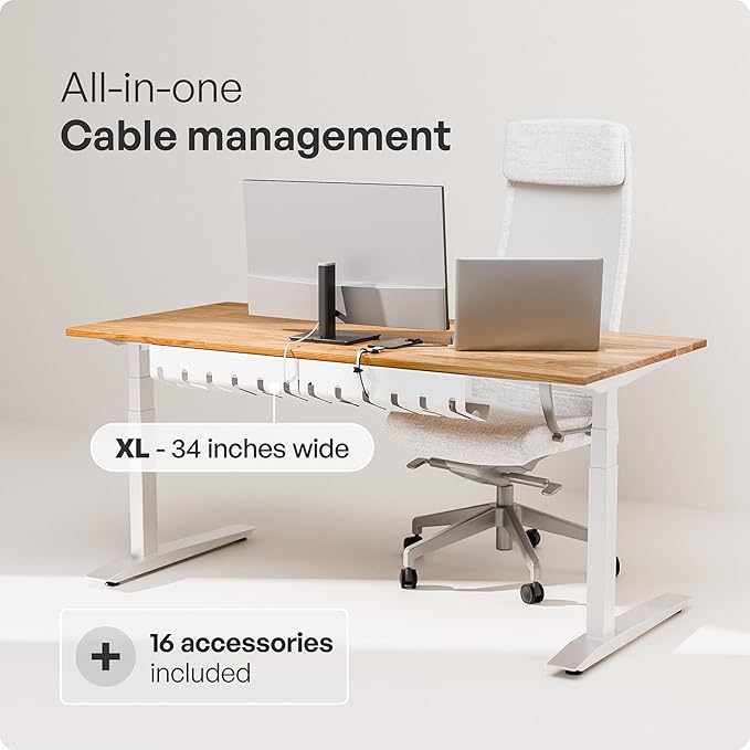 PAMO Cable Management Under Desk for Easy mounting Under-Table I Set of 2 - with 10X Cable Ties I Desk Organizer for Office/Home Office Table Thoughtful Cable Tray Holder