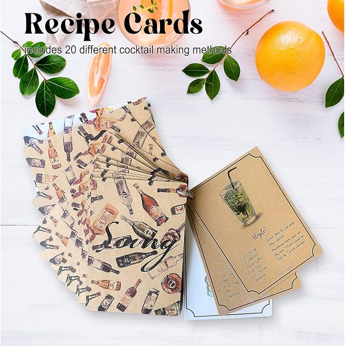 SOING 11-Piece Mixology Bartender Kit with Stand,Bar Kit Cocktail Shaker Set with All Essential Accessories:Martini Shaker,Spoon,Muddler,Strainer,Jigger,Tongs,Liquor Pourers