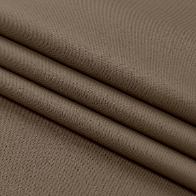 Aiyufeng Brown Short Blackout Curtains for Bedroom 54 Inches Long 2 Panels Set, Solid Thermal Insulated, Energy Saving Window Treatment Curtains Blackout Drapes, W40 x L54 Inch, Brown