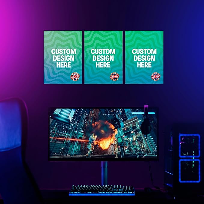 BCB Print Custom Wall Canvas Posters (Set of 3) | Personalized Framed Prints for Bedroom, Living Room & Office | Made in USA | Fast Delivery | HD Print