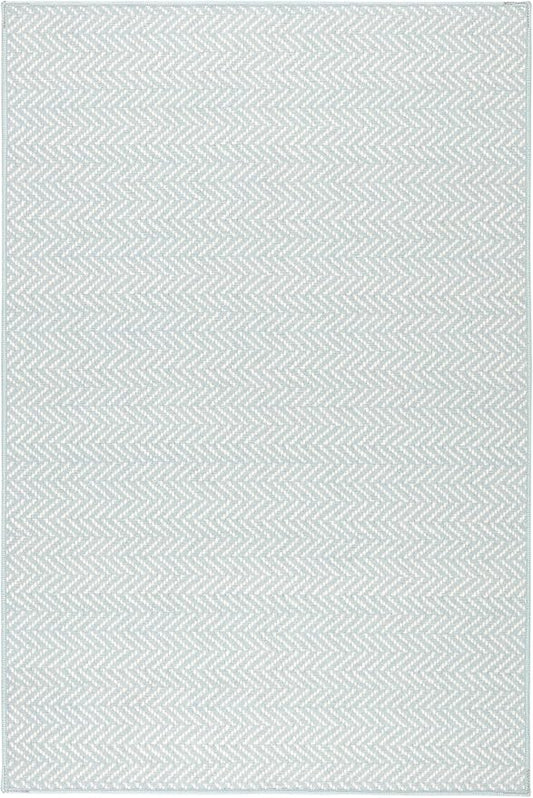 Dash & Albert Herringbone Navy Machine Washable Rug, 8.5 X 11.5 Feet, Blue Geometric Pattern