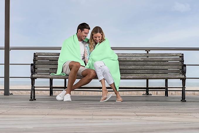 MV Sport Lightweight Sweatshirt Blanket Throw – Warm & Cozy, Breathable Oversized Fleece Knit, Couch, Bed, Travel, Cold Nights, and Outdoors – Soft Light Weight Blanket 54" x 84" Key Lime