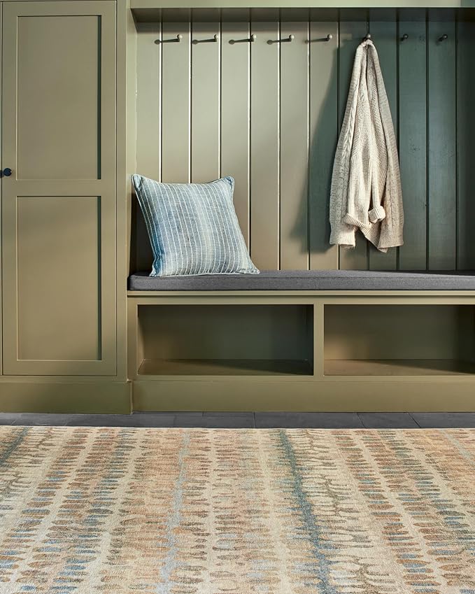 Dash & Albert Paint Chip Multi Machine Washable Rug, 9.5 X 13.5 Feet, Multicolored/Natural Geometric Pattern