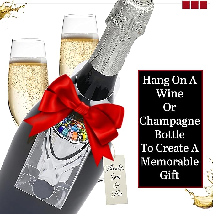 Wine Stopper & Champagne Stopper All In One - Patented Seal, Preserves Bubbles & Taste for Prosecco, Cava, and Wine – 1 Pro Grade Evan James Bottle Stopper With Hanging Gift Box