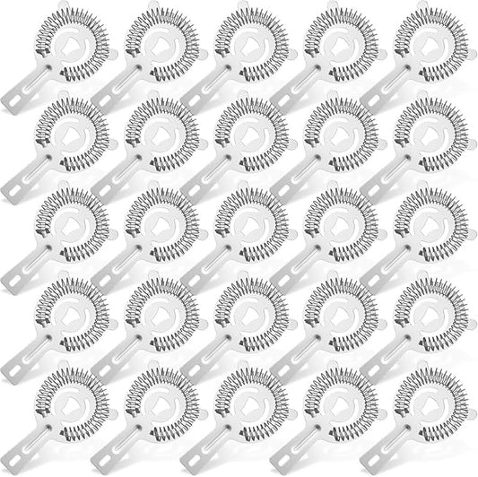32 Pcs Bar Bartender Strainer Stainless Steel Drink Cocktail Strainers Silver Shaker Ice Bar Shelf or Bartenders Mixologists Drinking Water Filtering