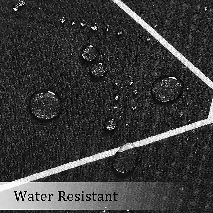 Black Shower Curtain, Ombre Waffle Weave Textured Fabric Shower Curtain for Bathroom, Water Repellent, Machine Washable, 108x72