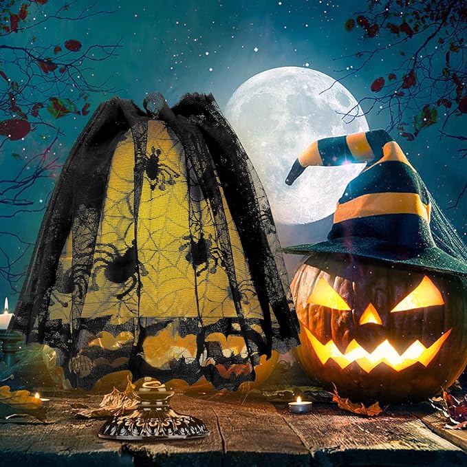 Colovis Decorations Indoor Set, 38PCS Table Decorations for Indoor, Mantel Scarf, Table Runner, Table Cover, Banner, 3D Bats, Lampshade & Creepy Cloth for Party Decor