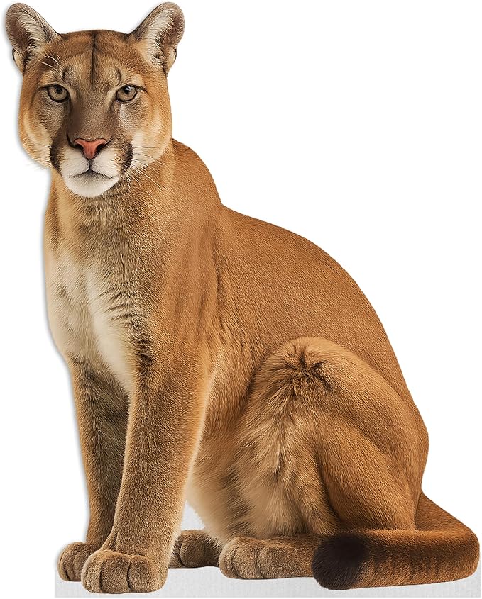 Cougar Life Size Standee - 5FT Freestanding Coroplast Cutouts | Jungle Animal Standup Photo Booths, Jungle Party, Birthday & Halloween Decorations